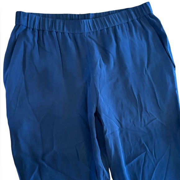 Eileen Fisher Women's Blue Pull On Straight Leg Silk Dress Pants Size S/P - Picture 2 of 6